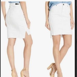 Kut from the Kloth White Denim Connie‎ Skirt